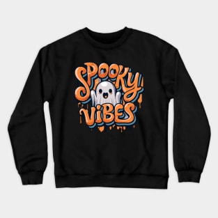 Cute Halloween Ghost Graffiti Spooky Vibes Crewneck Sweatshirt